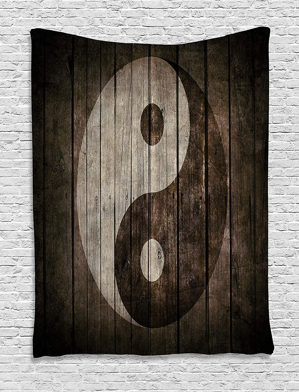 Ying Yang Декор деревенское дерево с знак искусства гранж дизайн Zen мир Баланс йога