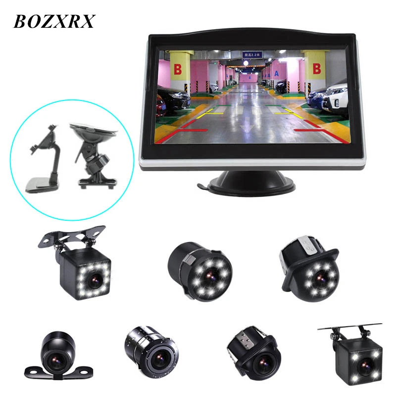 Система парковки BOZXRX с ЖК дисплеем 5 &quotHD автомобильный монитор двойным