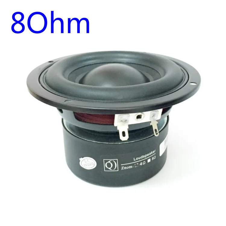 8Ohm Tenghong, 1 шт., 4 дюйма, сабвуфер, 4/8 Ом, 40 Вт, портативные аудио колонки, средние басы, мультимедийный громкоговоритель, домашний кинотеатр - Цвет: 8Ohm