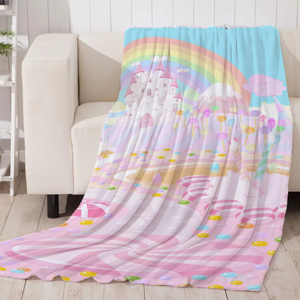 Голубое небо и белые облака Радуга сон одеяло супер мягкое пледы искусство детей