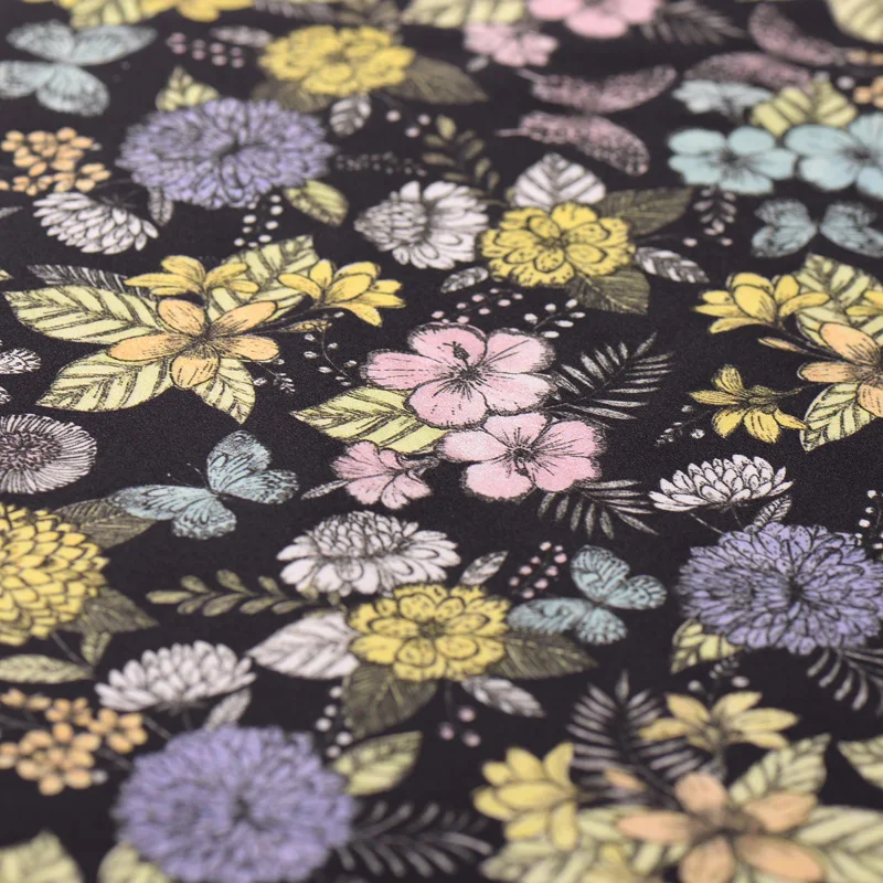 Цифровая Струйная шелковая тяжелая атласная ткань 30 мм глянцевое платье Чонсам