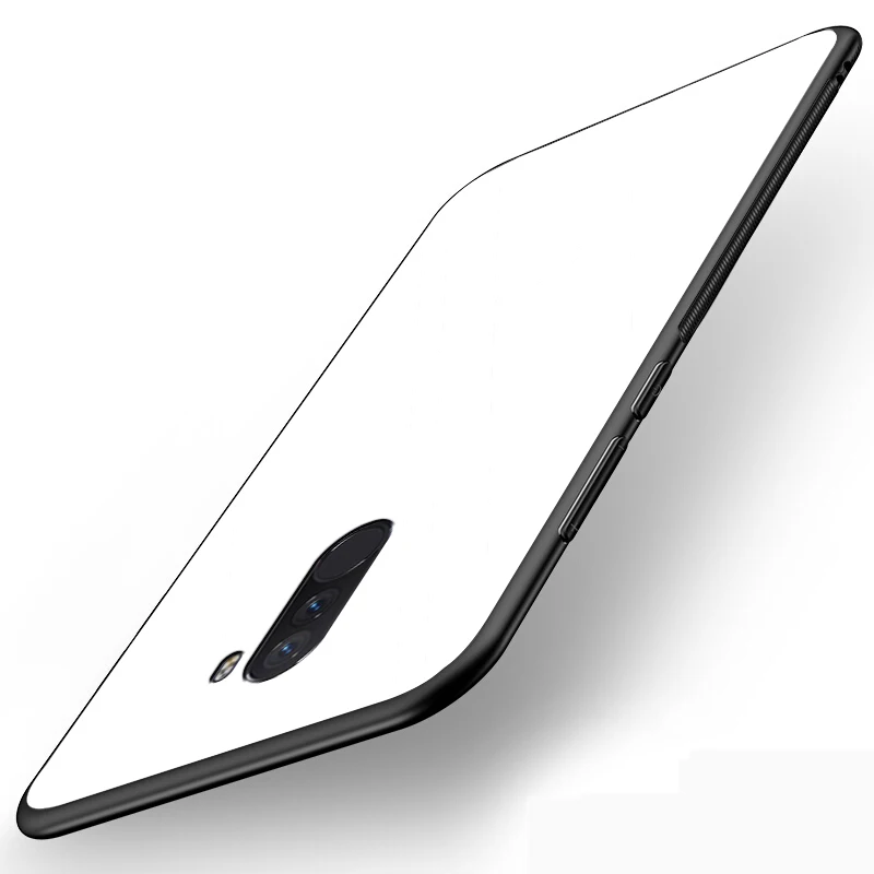 Глобальная версия для Xiaomi PocoPhone F1 стеклянный чехол Роскошная мягкая рамка из ТПУ +