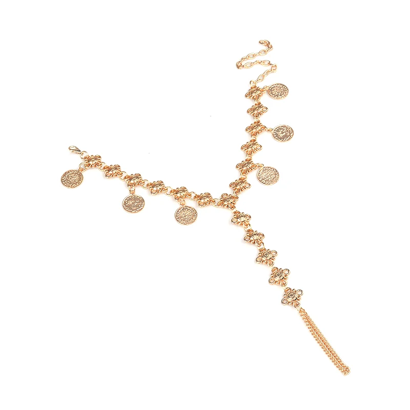 Женский браслет в стиле бохо из сплава с цветочным рисунком античные подвеской