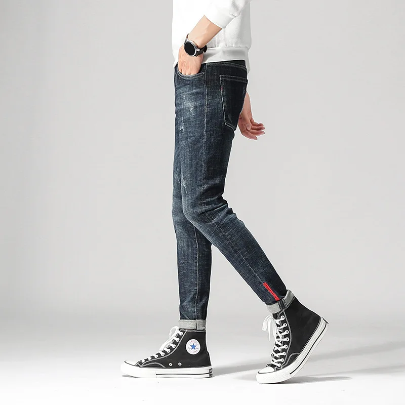 Новые модные джинсы мужские облегающие джинсы-велосипедист-гонщик хип-хоп