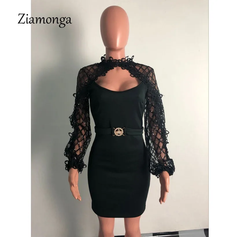 Ziamonga с сетчатыми рукавами повязка блестками платье 2019 женская обув | Женская