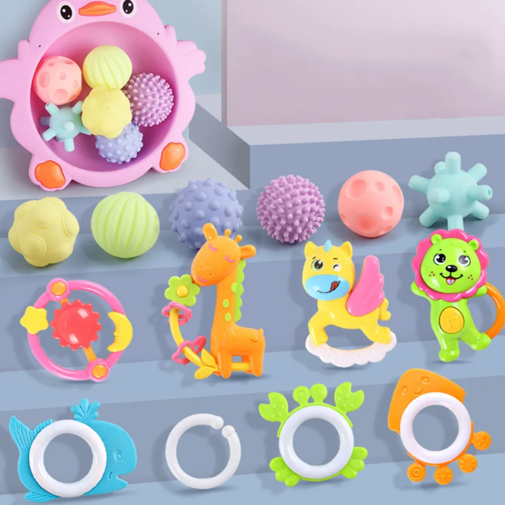 Baby Textured Multi Ball Set Soft Develop Tactile Senses Toy Touch Hand Training Massage Rattle Activity Toys | Игрушки и хобби