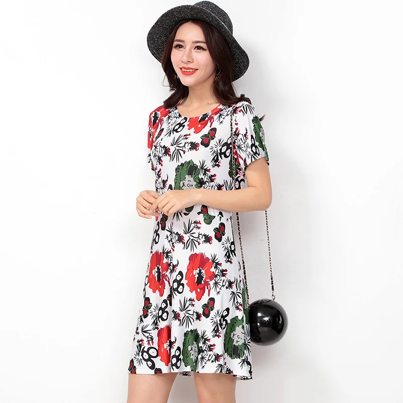 New 2017 Summer Beach Bohemian Dress A-Line Short Sleeve Casual Bodycon Dresses for Women Vestidos Work Wear Floral Office | Женская