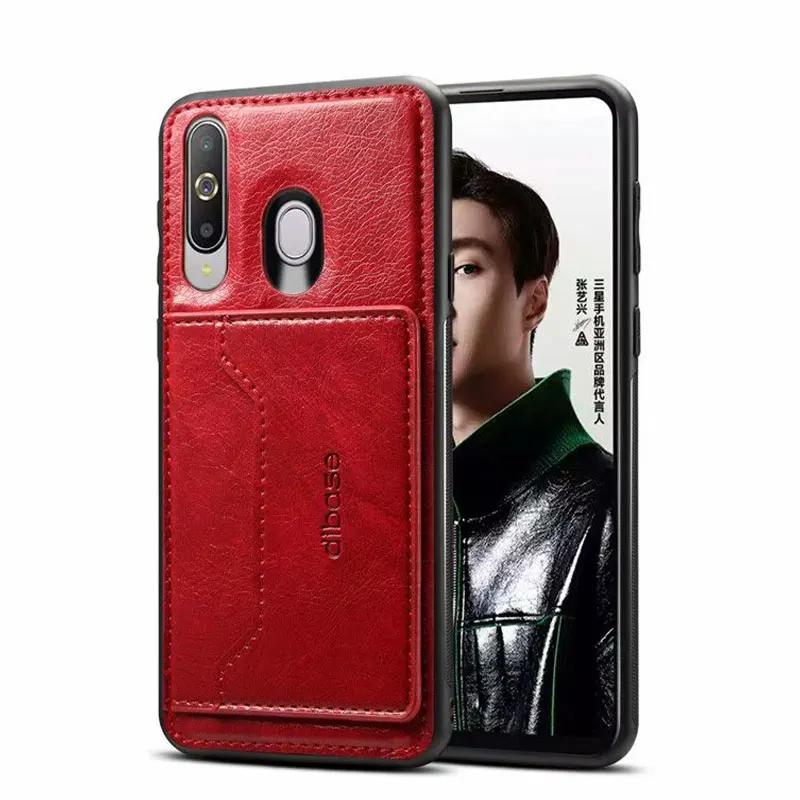 JIATEXIN TPU Bumper Case For Samsung Galaxy A8s PU Leather Cover Shell A9 Pro (2019) Magnetic Holder With Card Pocket Capa |