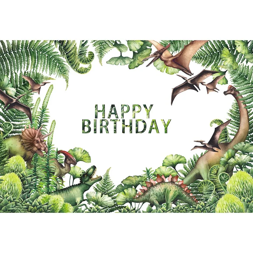 

happy birthday dinosaur jurassic party baby child Photo Background Backdrop Quality Vinyl
