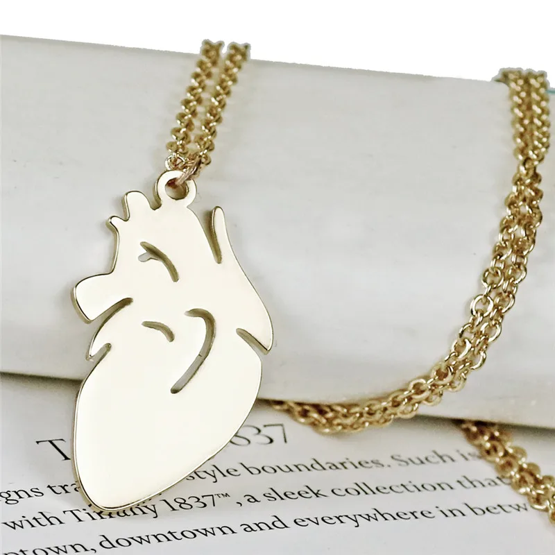 Abstract Heart Pendant Necklace Stainless Steel Organ Chokers Trendy Women Dainty Jewelry Mother's Day Gifts | Украшения и
