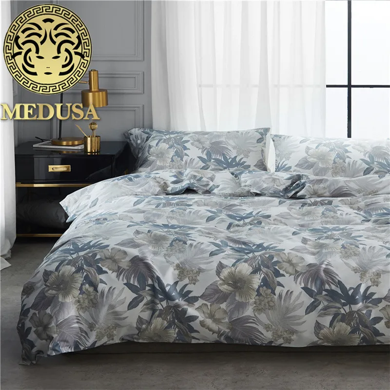 Медуза 60S египетский сатин дубовое дерево Пастырское постельное белье 4 шт. king queen
