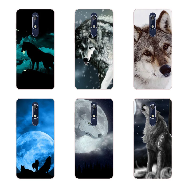 for nokia 5.1 Case Silicon tigon beast Painting Soft TPU Back Cover Protect Phone cases shell |