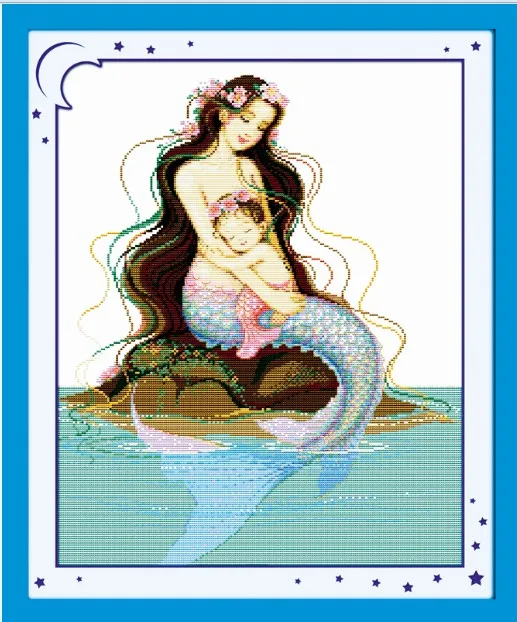 

Mom & son's deep love(1) cross stitch kit people 18ct 14ct 11ct count print canvas stitches embroidery DIY handmade needlework