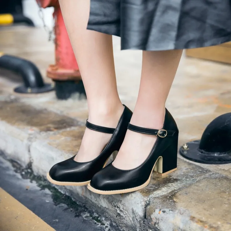 Женские туфли лодочки размера плюс 34 48 офисные на высоком квадратном каблуке