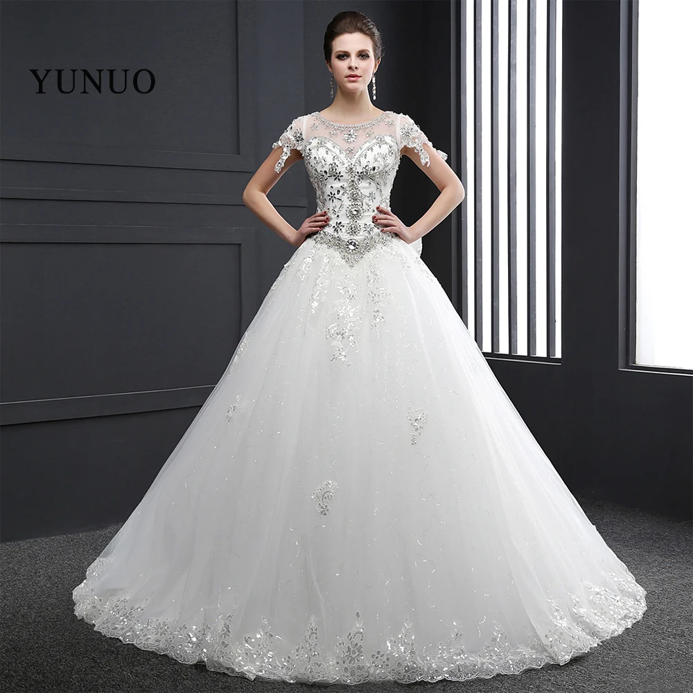 Кружевное свадебное платье с бисером и бантом 2019 элегантное женское