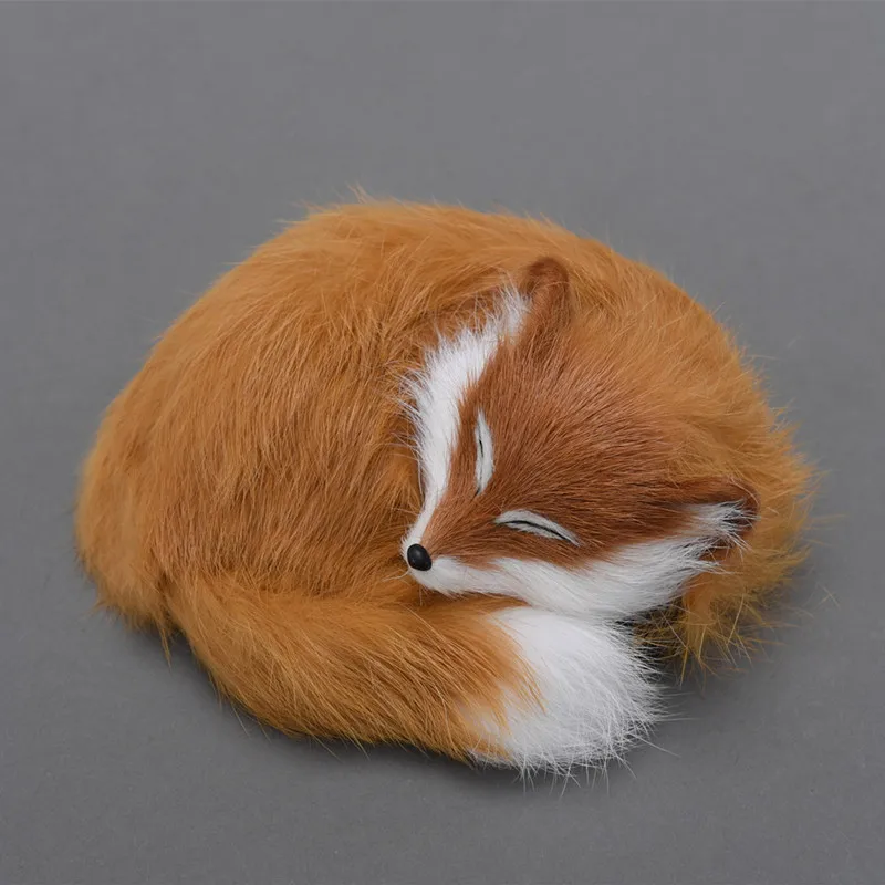Pretty little cute foxy toy / sleeping fox lovely andadorable/ ideal as home decoration or children gift 14*5cm - Цвет: light brown