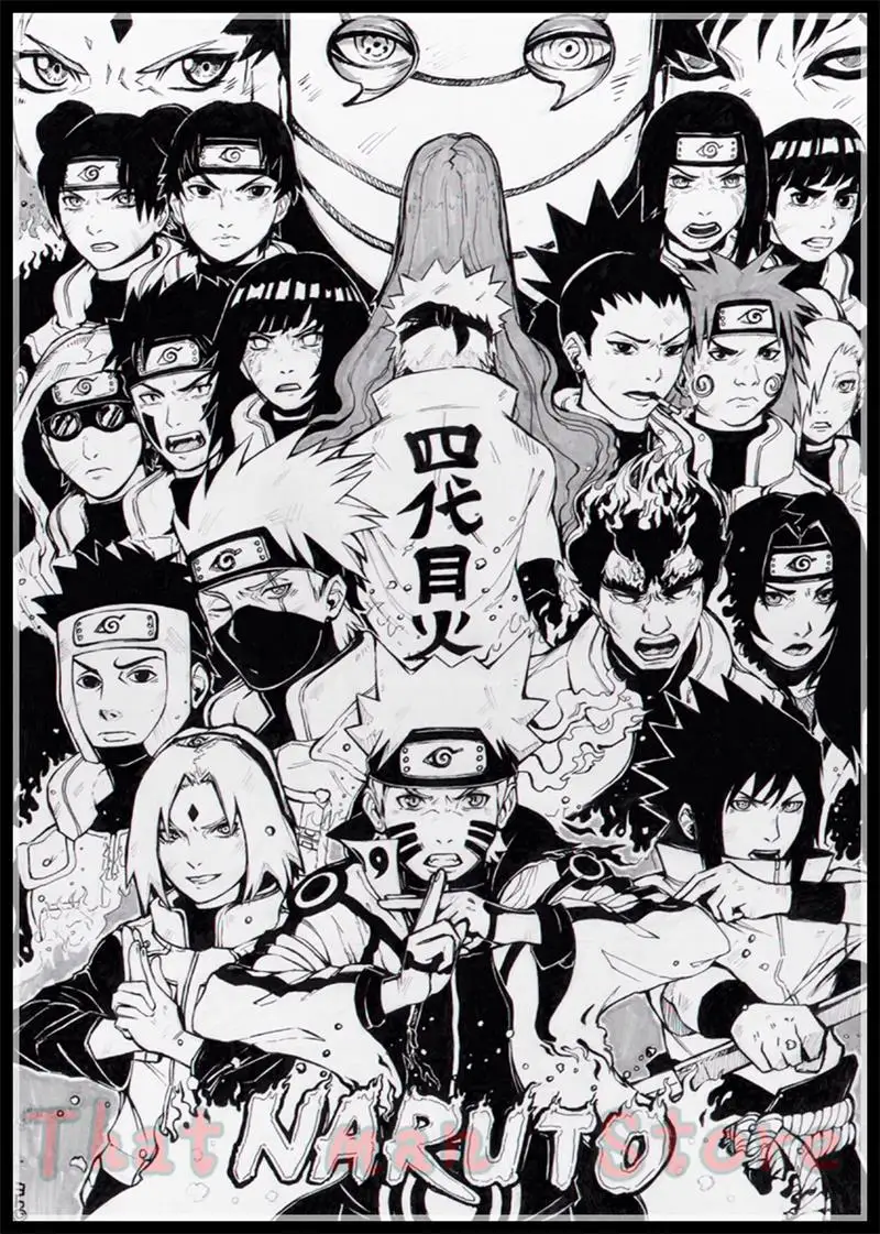 Аниме Белый Картонный постер Uzumaki постер Naruto один кусок бар для кафе для дома Декор стикер на стену 42*30 см без рамки - Цвет: Оранжевый