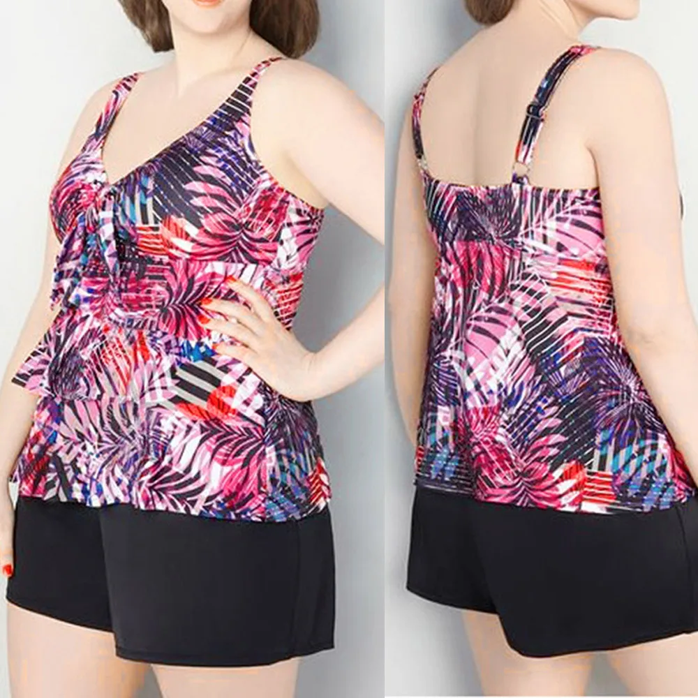 Женский купальник большого размера женский из 2 предметов пуш ап бикини монокини