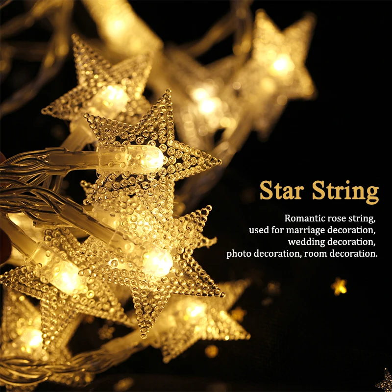 Сказочные Звездные гирлянды светодиодные 3 м батарея водонепроницаемые