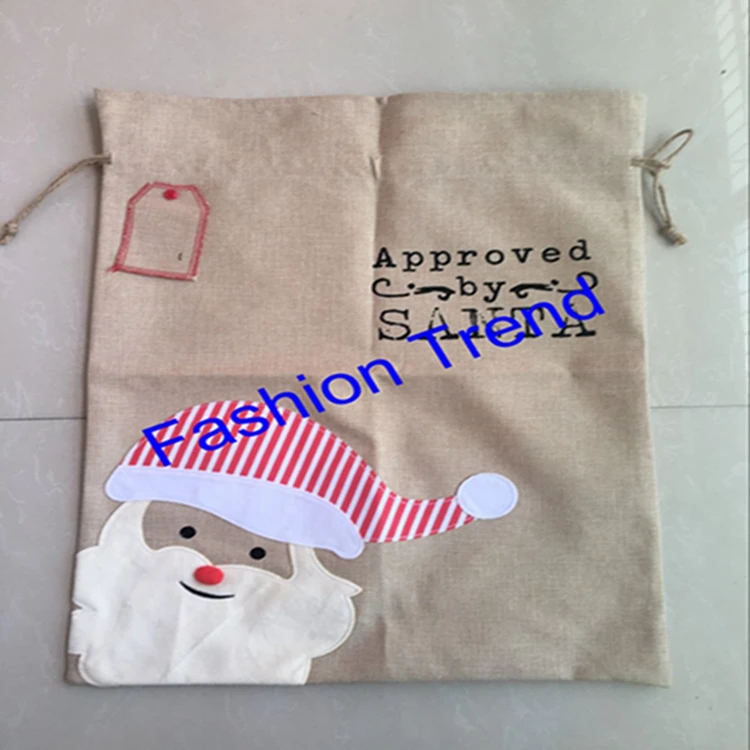 50 шт./лот мешковины мешок с Сантой рождественские подарочные сумки товар