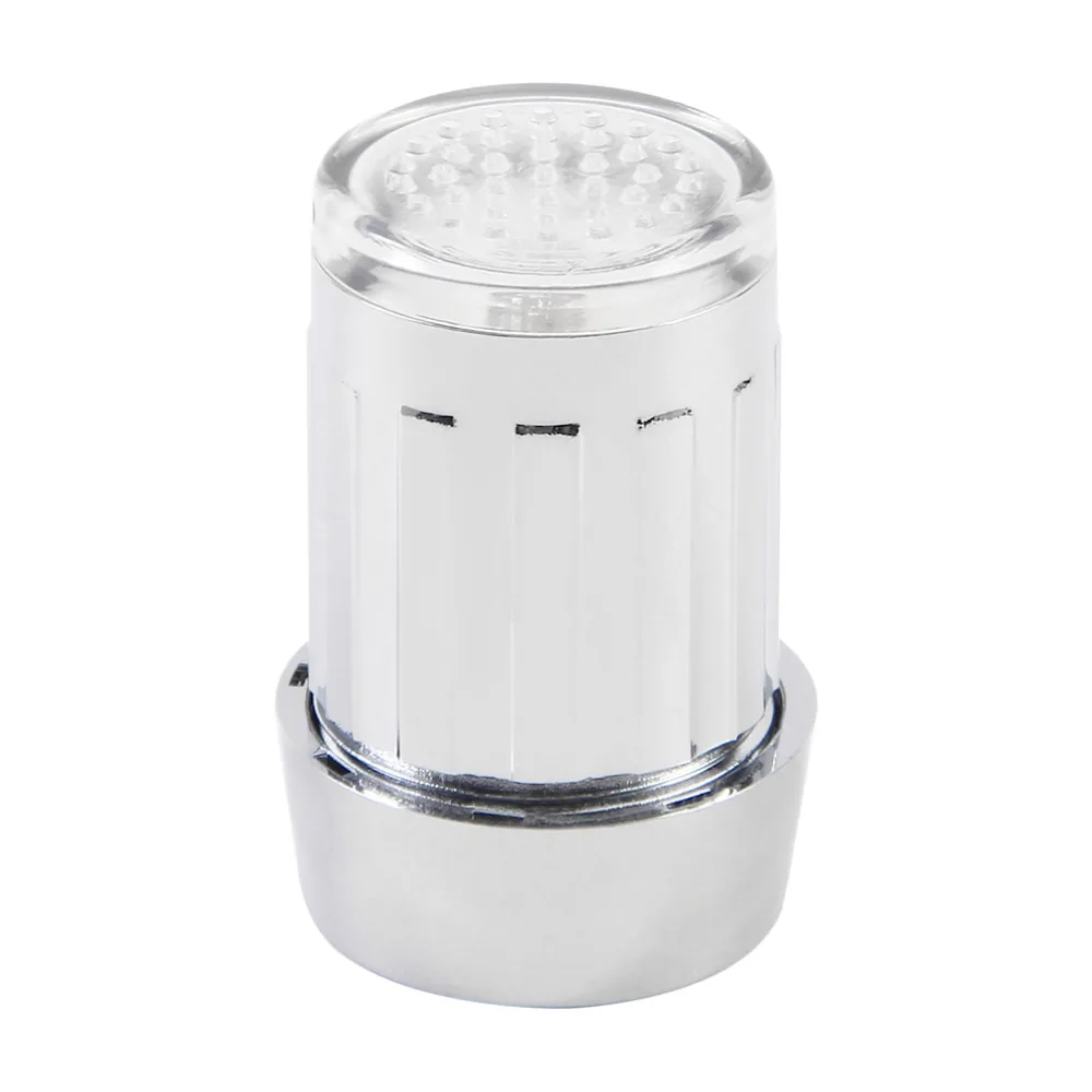 

7 Colors Unique LED Light Water Glow Faucet Tap Stainless Steel Water Tap + Faucet Diverter Valve Adapter Connector Wholesale