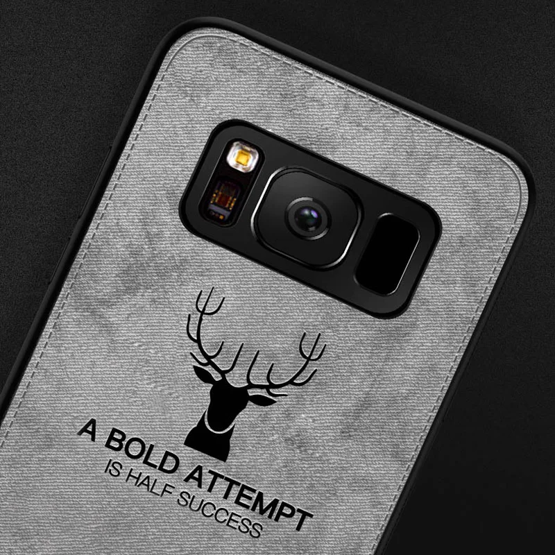 for Samusng Galaxy S9 case S8 Plus cover silicone frame classic deer pattern fabric back Samsung S8+ |
