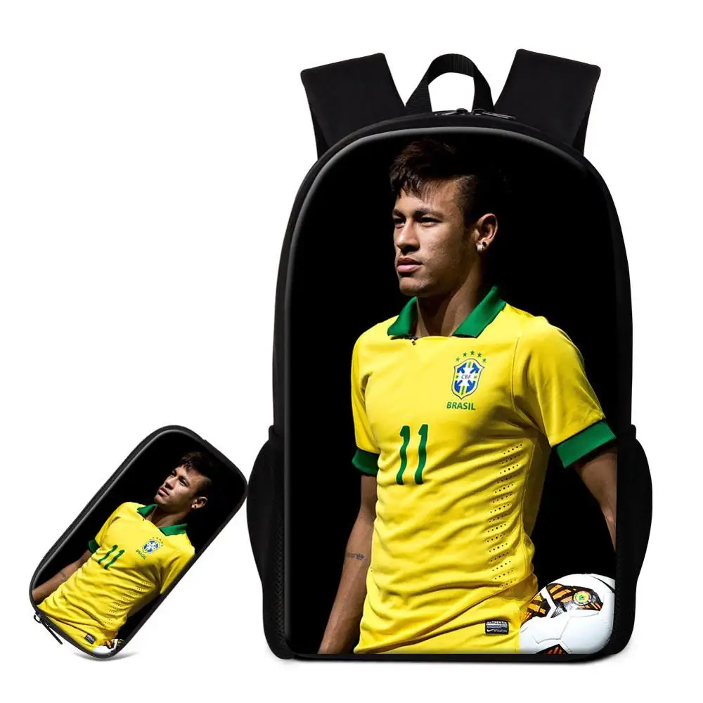 Синий Рюкзак Neymar, школьная сумка с принтом для мальчиков, детская дорожная сумка для книг, чехол для карандашей, классная сумка для девочек - Цвет: Синий