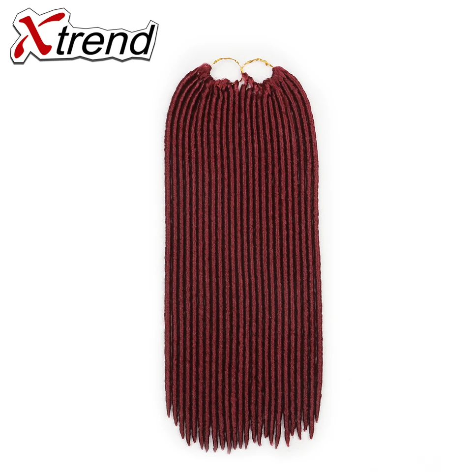 Xtrend 18 дюймов 24 корни химическое крючком тесьмы дреды волос для женский черный