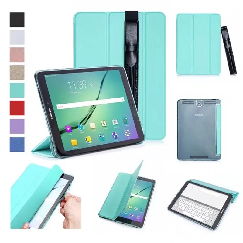 LightGreen Умный чехол CucKooDo из искусственной кожи премиум класса для samsung Galaxy Tab S3, 9,7 дюймов, SM-T820 T825, планшет на Android с держателем стилуса - Цвет: LightGreen