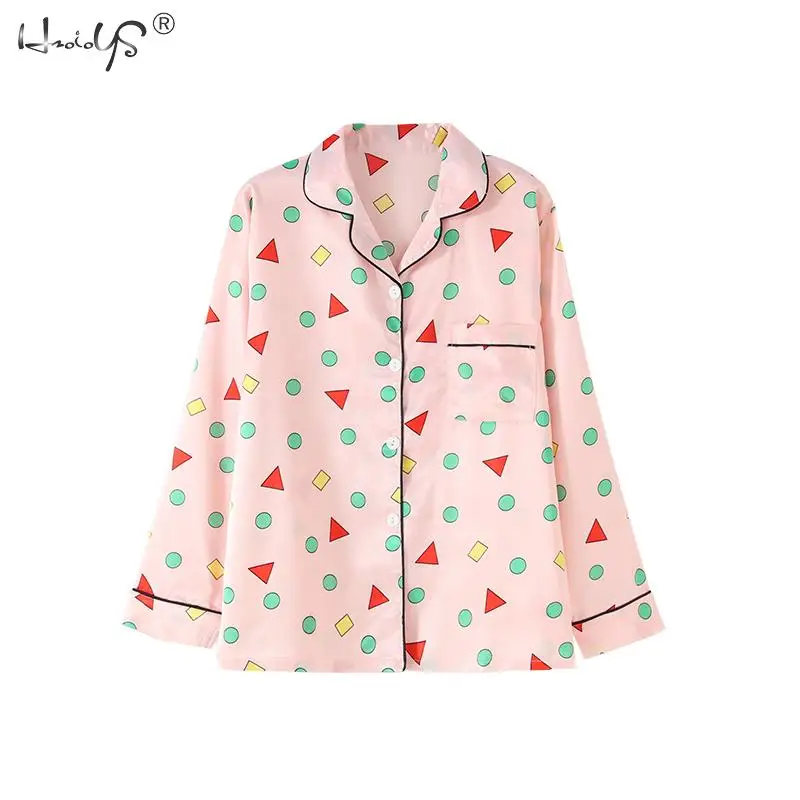 Stripe Printing Women's 7 Pieces Pajamas Sets Emulation Silk Satin Pajamas Women Sleepwear Sets Spring Summer Autumn Homewear