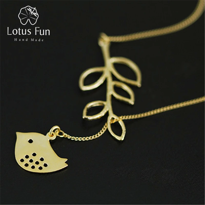 эксклюзив ручная работа колье прелестный птица лист кулон подлинной