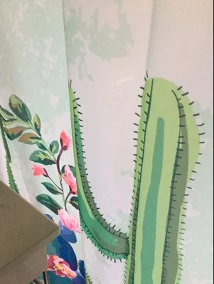 Прямая поставка кактус печать занавески для душа водонепроницаемый Mildewproof