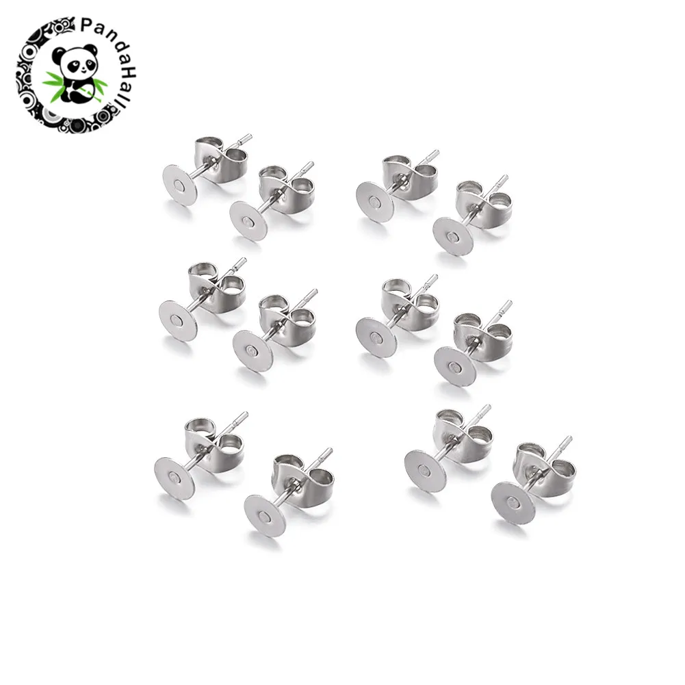 

3000pcs Stainless Steel Ear Stud Components Jewelry Findings for DIY Earrings Size:12x5mm,12x6mm,12x8mm Pin: 0.7mm