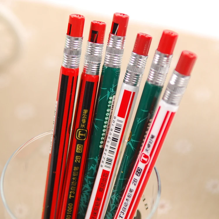 15pcs 2B environmental protection automatic pencil drawing sketch Students pencil prize 15cm length free shipping