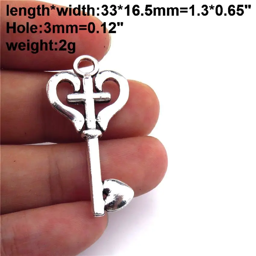 No56-6pcs 21714 простые подвески в виде креста и крыльев Иисуса, винтажные подвески из серебра/золота, ручная работа, сделай сам, ожерелье No49-71 - Окраска металла: No56-6pcs