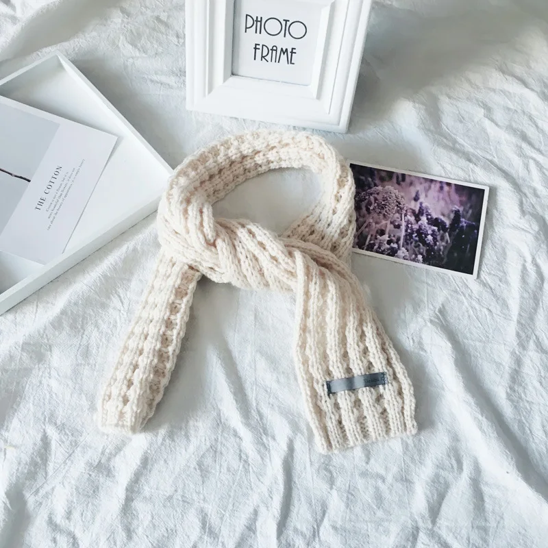 Лидер продаж 1 шт. детский вязаный шерстяной однотонный шарф осенне зимний для