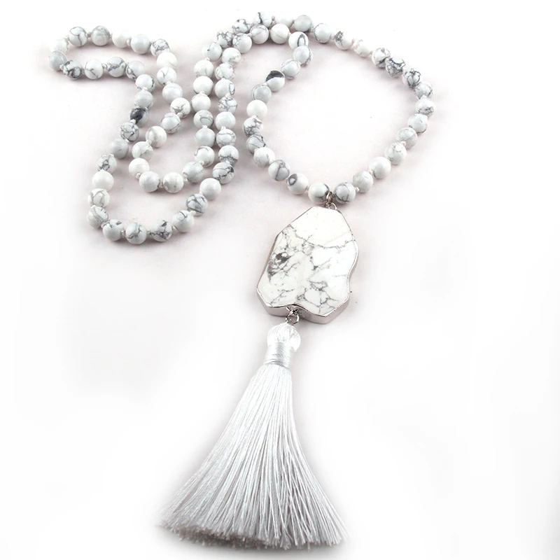 MOODPC модные богемные ювелирные изделия серый/белый камень узлом кисточкой