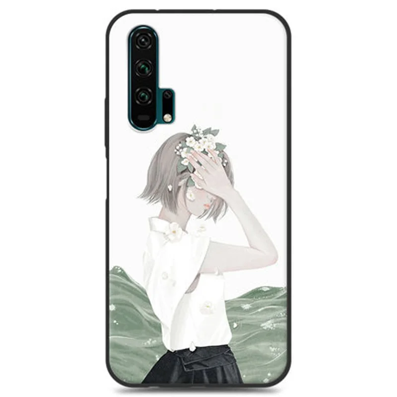 Чехол-бампер для huawei Honor 20 Pro, чехол YAL-AL00 девочки, цветок, мягкий силиконовый чехол из ТПУ для телефона huawei Honor 20Pro, задний чехол s