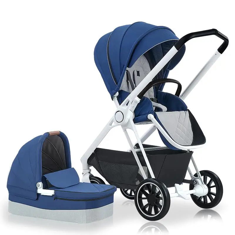 2 in 1 blue Coolbaby прогулочная коляска с высоким пейзажем, может сидеть и лежать Двусторонняя легкая детская коляска - Цвет: 2 in 1 blue