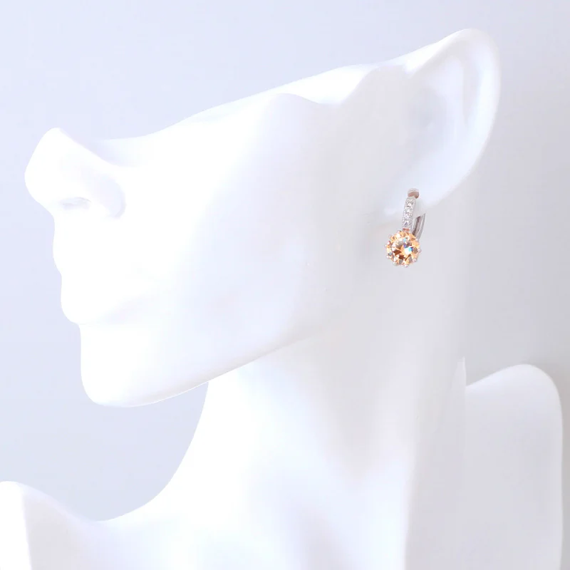 Женские серебряные украшения фантастические Morganote шампанское серьги-кольца с