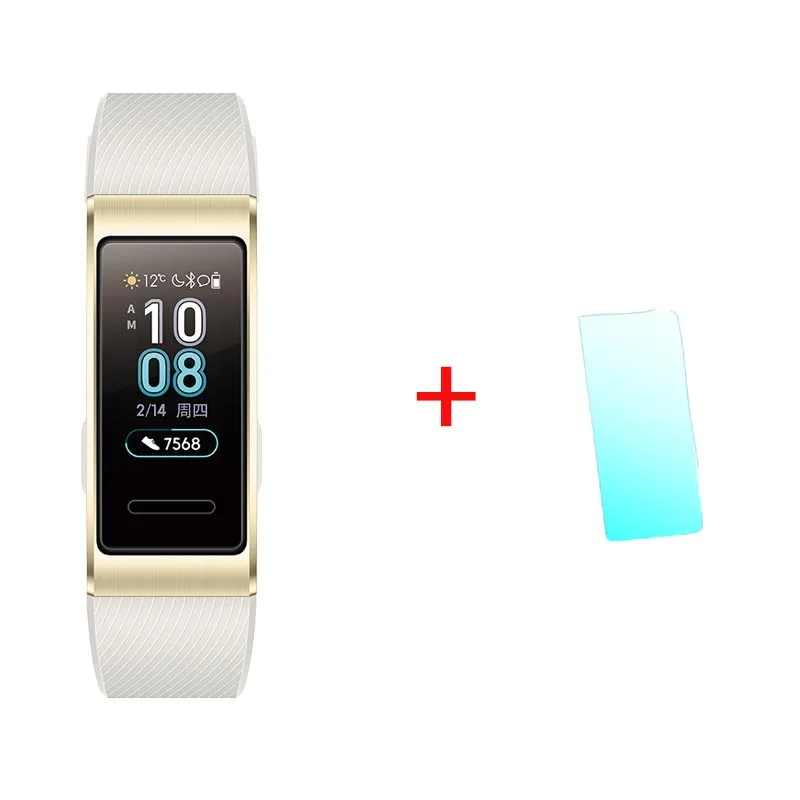Gold add film Смарт-браслет huawei Band 3 Pro, gps, металлическая рамка Amoled, полноцветный дисплей, сенсорный экран, датчик сердечного ритма, датчик сна - Цвет: Gold add film