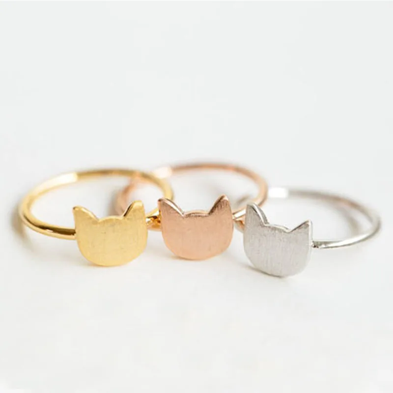 Оптовая продажа 30 шт. кольцо с котенком для костяшек классические золотые