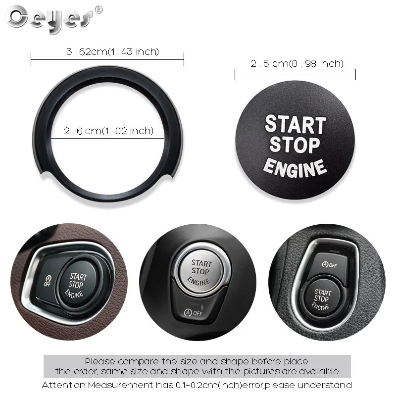 Ceyes Car Styling Auto Engine Start Stop Button Cover Ring Case For Bmw X3 X4 X5 X6 5 6 7 Series F Chassis Stickers Accessories |