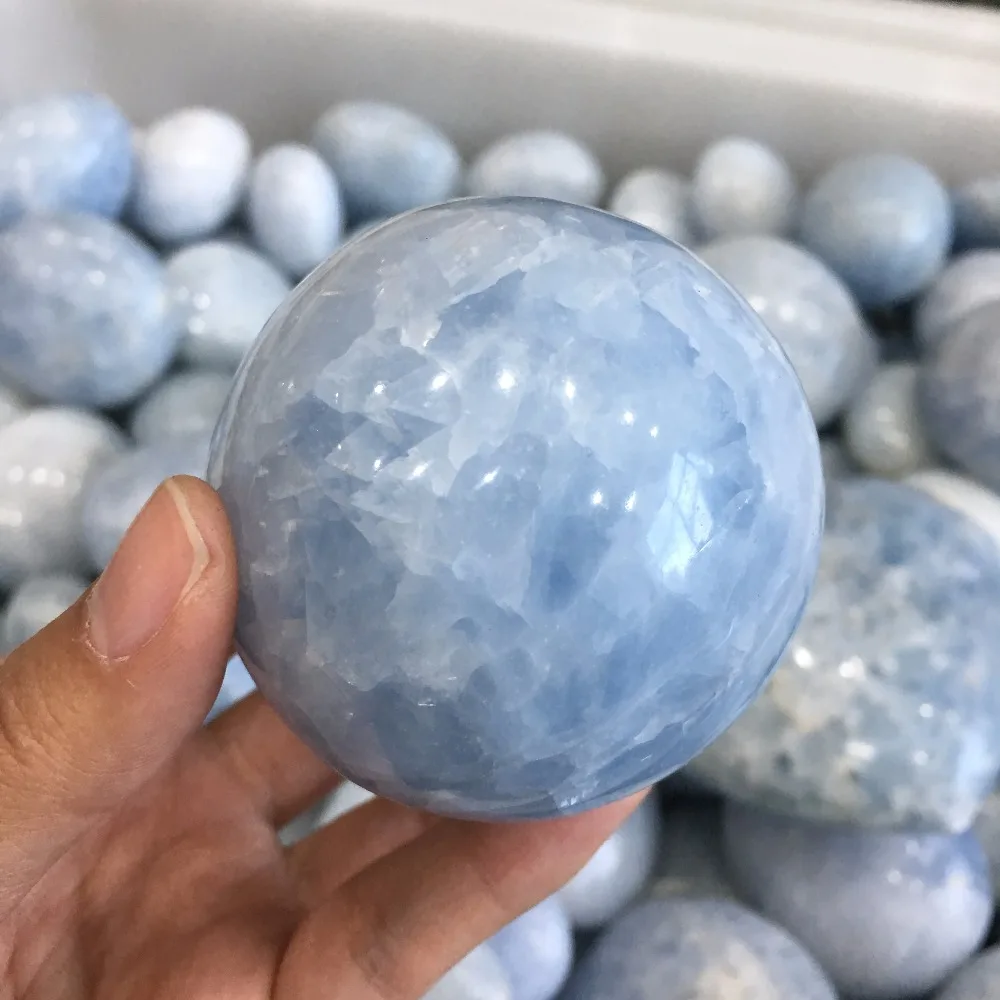

60mm Natural Blue Celestite Sphere Quartz Crystal Ball Healing