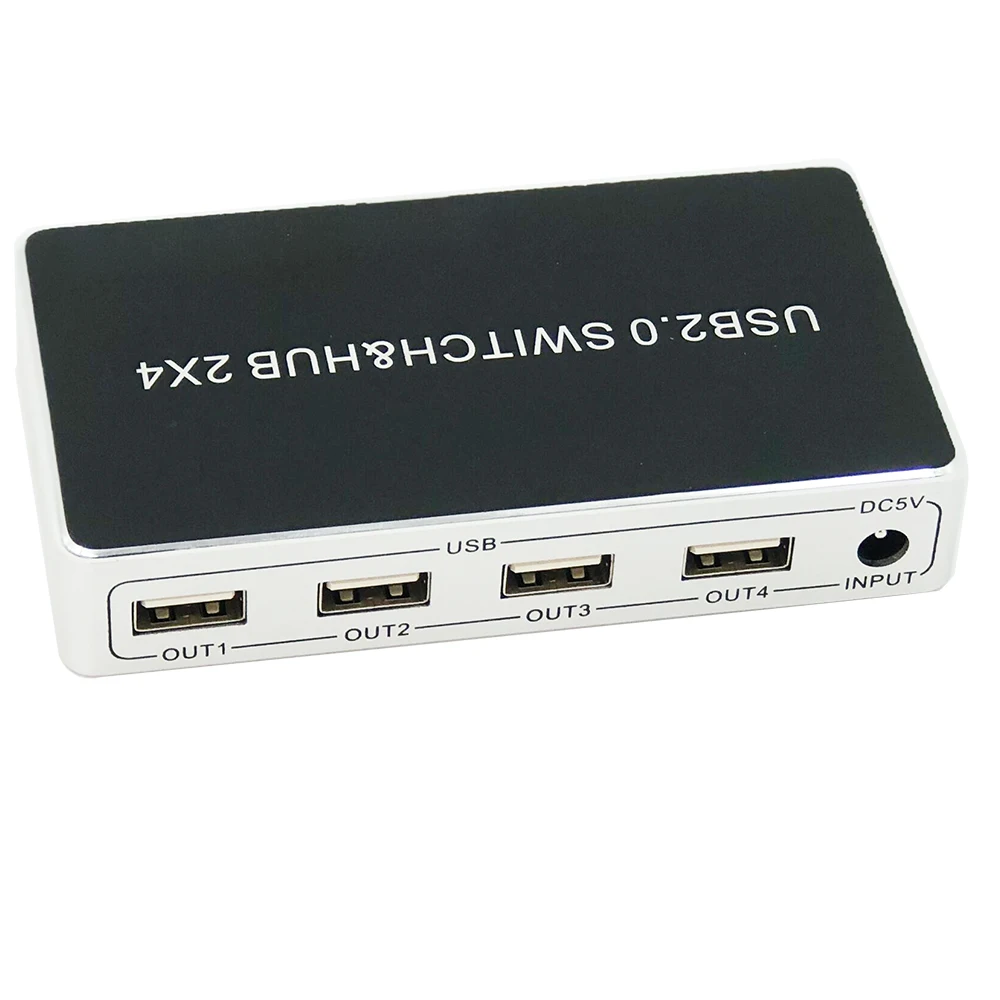 USB KVM-переключатель USB-переключатель 2 порта совместное использование 4 устройств