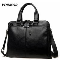 vormor brand men bag casual mens briefcase 14 inch laptop handbag shoulder bag pu leather mens office bags 2019