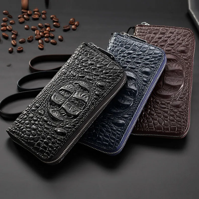 Кожи женщин бумажники натуральной кожи клатч кошельки крокодиловую аллигатор с