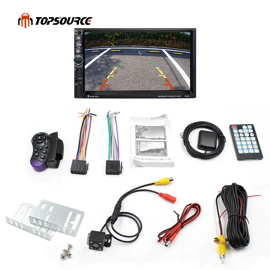 Автомобильный мультимедийный плеер TOPSOURCE 7020G 7 ''HD сенсорный экран 2 Din Авто с GPS