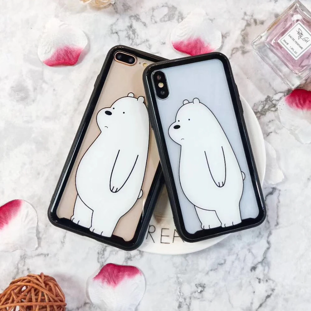 Zmasi Polar Bear чехол для iPhone х Чехлы 7 6S 6 8 Plus задняя крышка мультфильм ясно Стекло