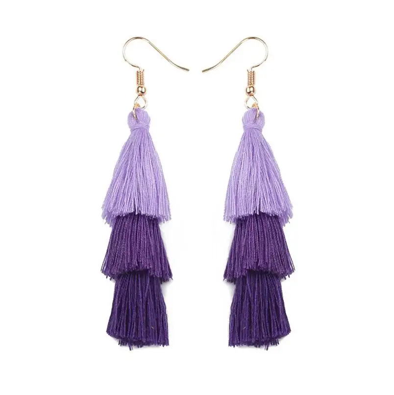 DIEZI New Brand 8 Colors Bohemia Fringed Earrings Big Boho Long Tassel Stud Statement For Women Earring | Украшения и аксессуары